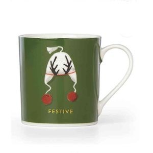 KATE SPADE FESTIVE The Things We Love Coffee Mug Christmas Holiday Hot Drink Cup